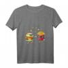 Damen Funny Burger & Pommes Friends Cheeseburger Hamburger T-Shirt mit V-Ausschnitt – Perfekt für Foodie-Freunde & Fast-Food-Liebhaber