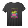 80er & 90er Vaporwave T-Shirt mit Hamburger, Pommes & Geometrischem Polygon - Retro Synthwave Mode für Fans von Japanischer Ästhetik & Popkultur