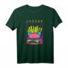 80er & 90er Vaporwave T-Shirt mit Hamburger, Pommes & Geometrischem Polygon - Retro Synthwave Mode für Fans von Japanischer Ästhetik & Popkultur
