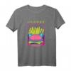80er & 90er Vaporwave T-Shirt mit Hamburger, Pommes & Geometrischem Polygon - Retro Synthwave Mode für Fans von Japanischer Ästhetik & Popkultur