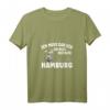 Damen T-Shirt 'Ich muss gar nix - ich muss nur nach Hamburg' mit V-Ausschnitt – Lustiges Hamburg-Design für Urlaub & Alltag