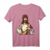 Lustiges Kiffer Jesus Cannabis T-Shirt - Humoriges Hanf Shirt mit religiösem Motiv für Kiffer und Rastafari-Fans