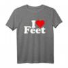 I LOVE HERZ FÜSSE FUSSFETISHES T-Shirt – Ausdruck Ihrer Liebe zu Füßen in Weiß