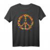 Peace Love 60er 70er Jahre Flower Power Hippie Outfit T-Shirt – Perfektes Kostüm für Fasching, Rosenmontag & Karneval
