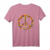 Peace Love 60er 70er Jahre Flower Power Hippie Outfit T-Shirt – Perfektes Kostüm für Fasching, Rosenmontag & Karneval