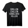 Ebbelwoi Äbbelwoi Hessen Äppler Grillen BBQ T-Shirt – Originelles Geschenk für Apfelwein- und Grill-Fans, perfekt für Weinfeste in Frankfurt & Wiesbaden