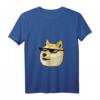 Damen Doge In Deal With It Brille Pixel Shiba Inu T-Shirt mit V-Ausschnitt – Lustiges Meme-Shirt für Hunde- und Meme-Fans
