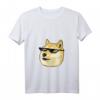 Damen Doge In Deal With It Brille Pixel Shiba Inu T-Shirt mit V-Ausschnitt – Lustiges Meme-Shirt für Hunde- und Meme-Fans