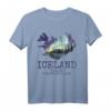 Island Karte Feuer Eis Nordlicht T-Shirt – Vintage Landkarte & Souvenir für Island-Liebhaber, Männer & Frauen