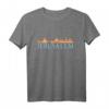 HapPanda Skyline Silhouette T-Shirt - Jerusalem Israel Stadtbild Souvenir & Geschenkidee für Reisende und Städteliebhaber