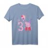 Peppa Wutz I'm 3 Geburtstag T-Shirt mit Konfetti - Offiziell lizenziertes Geschenk für kleine Peppa Wutz Fans zum Kindergeburtstag