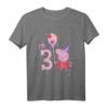 Peppa Wutz I'm 3 Geburtstag T-Shirt mit Konfetti - Offiziell lizenziertes Geschenk für kleine Peppa Wutz Fans zum Kindergeburtstag