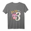 Kinder Geburtstagsshirt Eule - 3. Geburtstag Mädchen & Jungen, Lustiges T-Shirt für den Kindergeburtstag & Feier