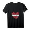 Damen Lettland-Flagge T-Shirt mit 'I love Latvia' Herzdesign – Patriotisches Geschenk für Letten, Geburtstag & Jahrestag