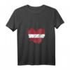 Damen Lettland-Flagge T-Shirt mit 'I love Latvia' Herzdesign – Patriotisches Geschenk für Letten, Geburtstag & Jahrestag
