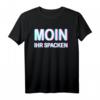 Moin ihr Spacken Plattdeutsch Vaporwave T-Shirt – Lustiges Norddeutschland Begrüßungsspruch für Nordlichter und Küstenfans