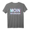 Moin ihr Spacken Plattdeutsch Vaporwave T-Shirt – Lustiges Norddeutschland Begrüßungsspruch für Nordlichter und Küstenfans