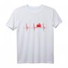 Rote Krabbe Herzschlag Krebse Krustentier EKG Puls T-Shirt – Lustiges Geschenk für Meeresfrüchte-Liebhaber, Köche & Nordsee-Reisende