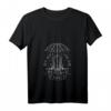 Damen Memento Mori Sarg Regenschirm Line Art Design V-Ausschnitt T-Shirt – Modernes Kunst-Design, perfektes Geschenk für Freunde, Familie & Partyliebhaber