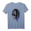 Spartan Thin Blue Line Polizei Support T-Shirt - Unterstützung für Polizeibeamte mit Spartanischem Helmdesign