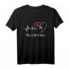 S Hearts My Life Line Valentinstagsgeschenk T-Shirt für Ihn, Sie, Kids – Perfekt für Katzenliebhaber zum Valentinstag & Geburtstag