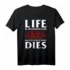 Life Line Sinnloses Memento Mori T-Shirt – Philosophisches Motiv für Leser, Denker und Bücherliebhaber