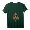 Damen Line Dance Boots Weihnachtsbaum T-Shirt mit V-Ausschnitt - Festliches Xmas Tree Tanzshirt für Damen