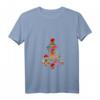 Damen Line Dance Boots Weihnachtsbaum T-Shirt mit V-Ausschnitt - Festliches Xmas Tree Tanzshirt für Damen