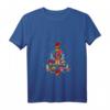 Damen Line Dance Boots Weihnachtsbaum T-Shirt mit V-Ausschnitt - Festliches Xmas Tree Tanzshirt für Damen