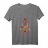 Damen Line Dance Boots Weihnachtsbaum T-Shirt mit V-Ausschnitt - Festliches Xmas Tree Tanzshirt für Damen