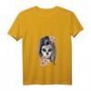 Damen La Catrina Blumen Tattoo Masken Sugar Skull Mexiko T-Shirt mit V-Ausschnitt – Perfekt für Halloween, Karneval & Día de Los Muertos