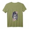 Damen La Catrina Blumen Tattoo Masken Sugar Skull Mexiko T-Shirt mit V-Ausschnitt – Perfekt für Halloween, Karneval & Día de Los Muertos