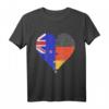 Neuseeland-Flagge Herz T-Shirt - Puzzle Herz mit Flaggenmotiv für Fans von Neuseeland und Deutschland
