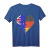 Neuseeland-Flagge Herz T-Shirt - Puzzle Herz mit Flaggenmotiv für Fans von Neuseeland und Deutschland