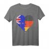 Neuseeland-Flagge Herz T-Shirt - Puzzle Herz mit Flaggenmotiv für Fans von Neuseeland und Deutschland