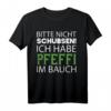 Nicht schubsen habe Pfeffi im Bauch - Lustiges Pfeffi T-Shirt für Partys, Männertag & Volksfest