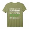 Nicht schubsen habe Pfeffi im Bauch - Lustiges Pfeffi T-Shirt für Partys, Männertag & Volksfest