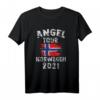 NORWEGEN 2021 - Angel Tour T-Shirt mit Flagge für Angler und Norwegen-Fans, perfekt für Angelreisen und Fischparadies