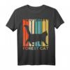 Retro Vintage Norwegische Waldkatze Silhouette T-Shirt für Damen und Herren – Perfektes Geschenk für Katzenliebhaber & Norwegische Katzenbesitzer