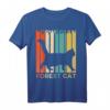 Retro Vintage Norwegische Waldkatze Silhouette T-Shirt für Damen und Herren – Perfektes Geschenk für Katzenliebhaber & Norwegische Katzenbesitzer