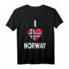 I love Norway Lustiges Norwegen T-Shirt mit Flagge & Wikinger-Motiv – Souvenir für Norwegen-Fans, Urlauber & Outdoor-Enthusiasten