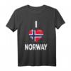 I love Norway Lustiges Norwegen T-Shirt mit Flagge & Wikinger-Motiv – Souvenir für Norwegen-Fans, Urlauber & Outdoor-Enthusiasten