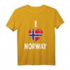 I love Norway Lustiges Norwegen T-Shirt mit Flagge & Wikinger-Motiv – Souvenir für Norwegen-Fans, Urlauber & Outdoor-Enthusiasten