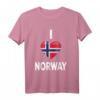 I love Norway Lustiges Norwegen T-Shirt mit Flagge & Wikinger-Motiv – Souvenir für Norwegen-Fans, Urlauber & Outdoor-Enthusiasten