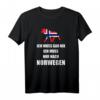 Ich Muss Gar Nix Ich Muss Nur Nach Norwegen T-Shirt – Norwegen Motiv mit Elch, Flagge & Fjorden für Urlauber & Norwegen-Fans