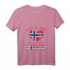 Damen Norwegen T-Shirt mit Flagge - Perfektes Geschenk für Norwegen-Liebhaber, Wanderer, Skifahrer & Wikinger-Fans