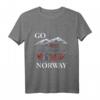 Auf geht es nach Norwegen Berge Drachenschiff T-Shirt – Perfektes Geschenk für Natur- und Reiseliebhaber, Familien & Wikinger-Fans