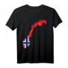 Norwegen T-Shirt mit Umriss und Flagge - Klassisch geschnitten, ideal als Souvenir oder Fanartikel