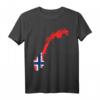 Norwegen T-Shirt mit Umriss und Flagge - Klassisch geschnitten, ideal als Souvenir oder Fanartikel