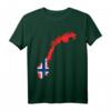 Norwegen T-Shirt mit Umriss und Flagge - Klassisch geschnitten, ideal als Souvenir oder Fanartikel